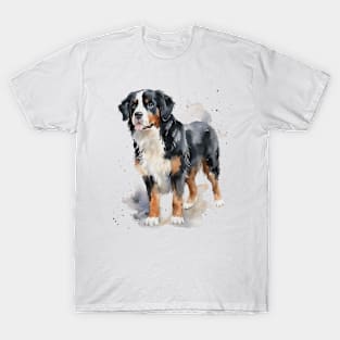 Bernese Mountain Dog Watercolor Style T-Shirt